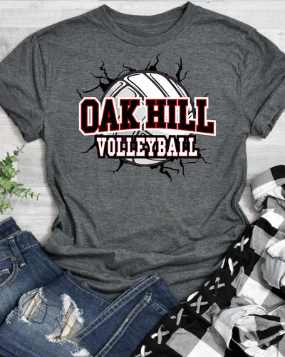 Oak Hill Volleyball Break Through DTF Transfer