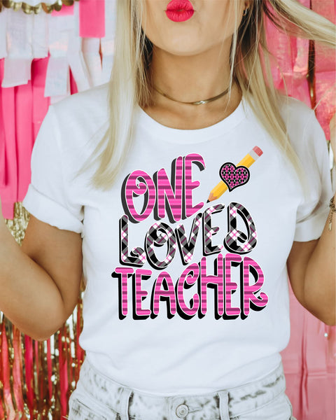 One Love Teacher Pencil DTF Transfer