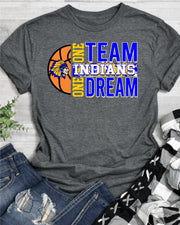 One Team One Dream Indians Basketball DTF Transfer
