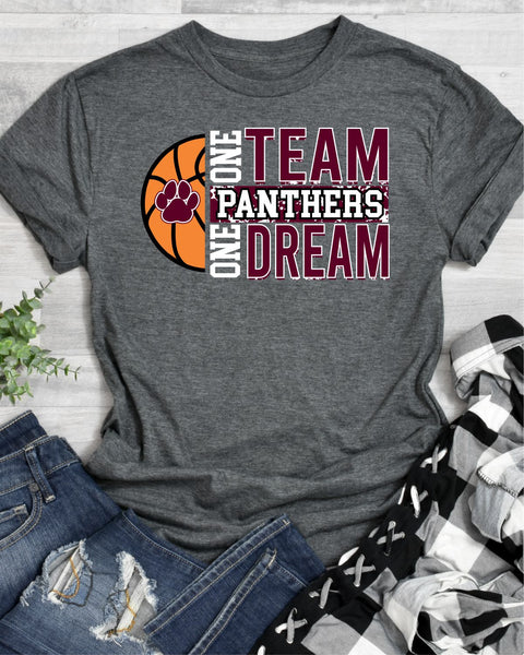 One Team One Dream Panthers Basketball DTF Transfer