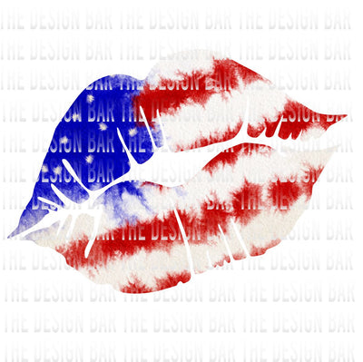 Patriotic Tie Dye Lips Digital Download