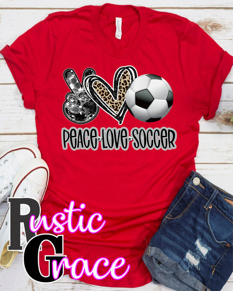 Peace Love Soccer Transfer - Rustic Grace Boutique