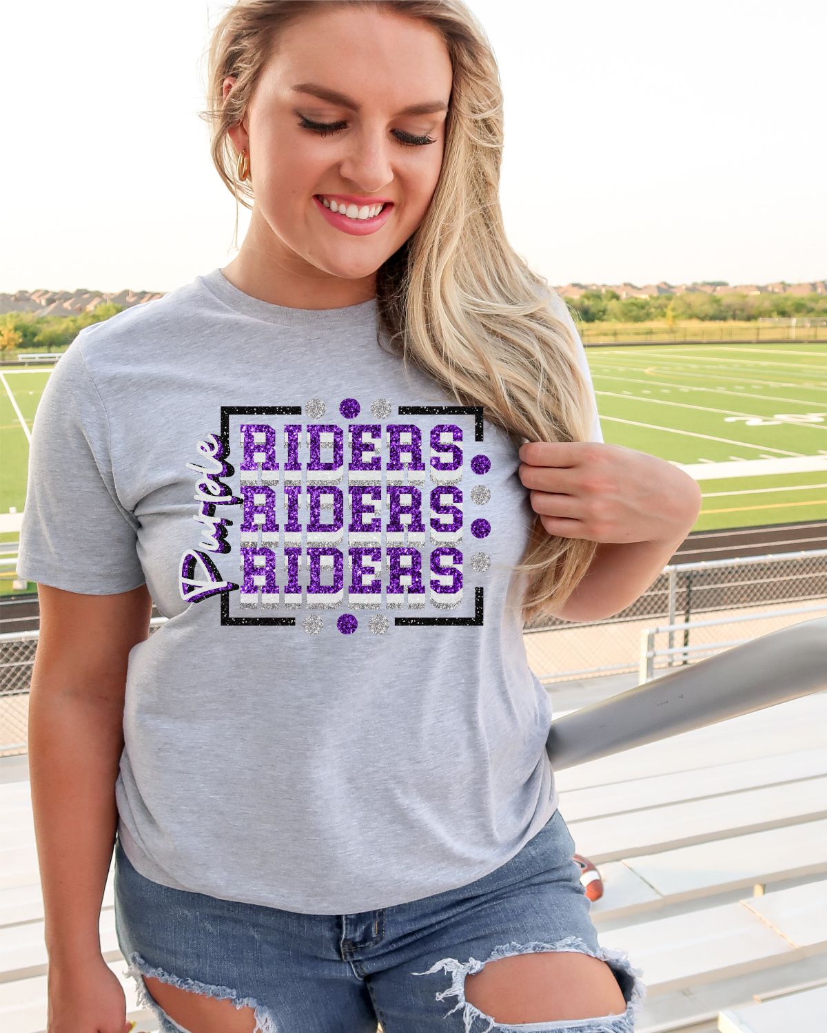 Purple Riders Rectangle with Dots Transfer