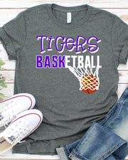 Tigers Basketball with Net DTF Transfer