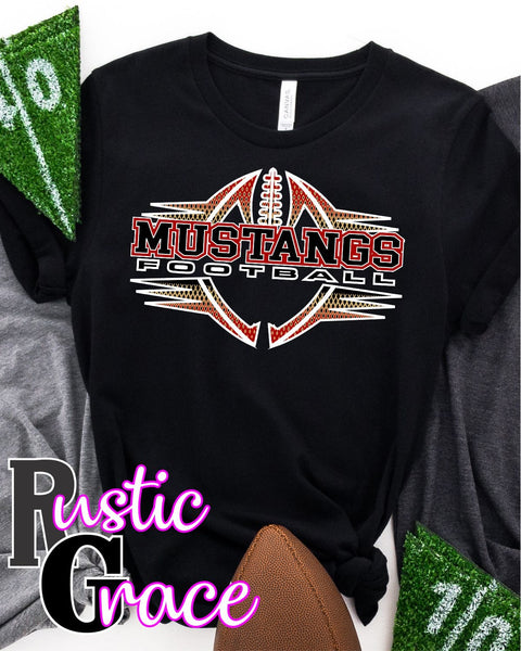 Rustic Grace Boutique Transfers Mustang Football Two Tone Outline Transfer heat transfers vinyl transfers iron on transfers screenprint transfer sublimation transfer dtf transfers digital laser transfers white toner transfers heat press transfers