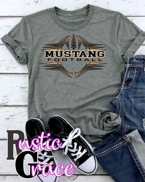 Rustic Grace Boutique Transfers Mustang Football Two Tone Outline Transfer heat transfers vinyl transfers iron on transfers screenprint transfer sublimation transfer dtf transfers digital laser transfers white toner transfers heat press transfers