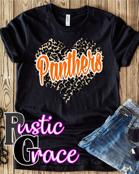 Rustic Grace Boutique Transfers Panthers Scribble Heart Transfer heat transfers vinyl transfers iron on transfers screenprint transfer sublimation transfer dtf transfers digital laser transfers white toner transfers heat press transfers