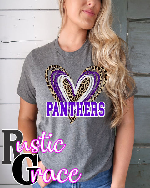 Rustic Grace Boutique Transfers Panthers Triple Heart Transfer heat transfers vinyl transfers iron on transfers screenprint transfer sublimation transfer dtf transfers digital laser transfers white toner transfers heat press transfers