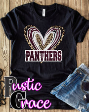 Rustic Grace Boutique Transfers Panthers Triple Heart Transfer heat transfers vinyl transfers iron on transfers screenprint transfer sublimation transfer dtf transfers digital laser transfers white toner transfers heat press transfers