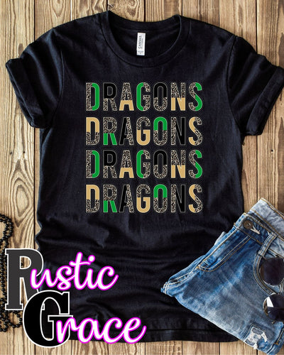 Rustic Grace Boutique Transfers Repeating Dragons Split Lettering Transfer heat transfers vinyl transfers iron on transfers screenprint transfer sublimation transfer dtf transfers digital laser transfers white toner transfers heat press transfers