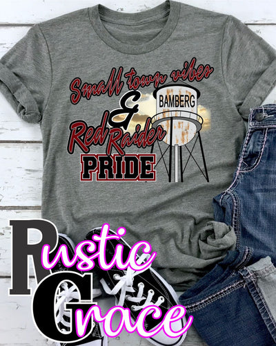 Rustic Grace Boutique Transfers Small Town Vibes & Bamberg Red Raider Pride Transfer heat transfers vinyl transfers iron on transfers screenprint transfer sublimation transfer dtf transfers digital laser transfers white toner transfers heat press transfers