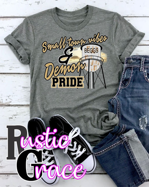 Rustic Grace Boutique Transfers Small Town Vibes & Beggs Demon Pride Transfer heat transfers vinyl transfers iron on transfers screenprint transfer sublimation transfer dtf transfers digital laser transfers white toner transfers heat press transfers
