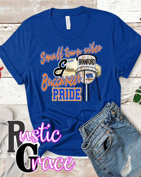 Rustic Grace Boutique Transfers Small Town Vibes & Branford Buccaneer Pride Transfer heat transfers vinyl transfers iron on transfers screenprint transfer sublimation transfer dtf transfers digital laser transfers white toner transfers heat press transfers
