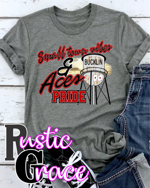 Rustic Grace Boutique Transfers Small Town Vibes & Bucklin Aces Pride Transfer heat transfers vinyl transfers iron on transfers screenprint transfer sublimation transfer dtf transfers digital laser transfers white toner transfers heat press transfers