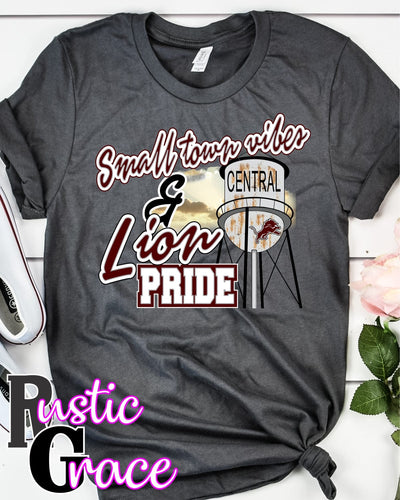 Rustic Grace Boutique Transfers Small Town Vibes & Central Lion Pride Transfer heat transfers vinyl transfers iron on transfers screenprint transfer sublimation transfer dtf transfers digital laser transfers white toner transfers heat press transfers