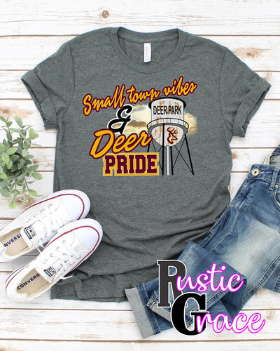 Rustic Grace Boutique Transfers Small Town Vibes & Deer Park Pride Transfer heat transfers vinyl transfers iron on transfers screenprint transfer sublimation transfer dtf transfers digital laser transfers white toner transfers heat press transfers