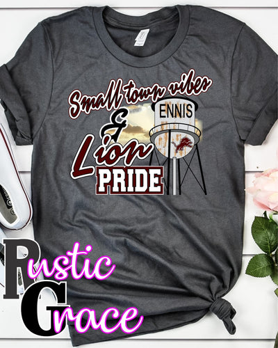 Rustic Grace Boutique Transfers Small Town Vibes & Ennis Lion Pride Transfer heat transfers vinyl transfers iron on transfers screenprint transfer sublimation transfer dtf transfers digital laser transfers white toner transfers heat press transfers