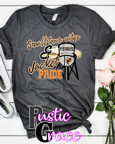 Rustic Grace Boutique Transfers Small Town Vibes & Ferris Jacket Pride Transfer heat transfers vinyl transfers iron on transfers screenprint transfer sublimation transfer dtf transfers digital laser transfers white toner transfers heat press transfers