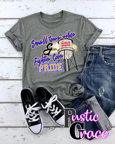 Rustic Grace Boutique Transfers Small Town Vibes & Frisco Fightin' Coon Pride Transfer heat transfers vinyl transfers iron on transfers screenprint transfer sublimation transfer dtf transfers digital laser transfers white toner transfers heat press transfers