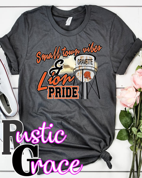Rustic Grace Boutique Transfers Small Town Vibes & Gravette Lion Pride Transfer heat transfers vinyl transfers iron on transfers screenprint transfer sublimation transfer dtf transfers digital laser transfers white toner transfers heat press transfers
