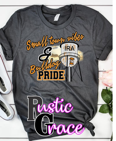 Rustic Grace Boutique Transfers Small Town Vibes & Ira Bulldog Pride Transfer heat transfers vinyl transfers iron on transfers screenprint transfer sublimation transfer dtf transfers digital laser transfers white toner transfers heat press transfers