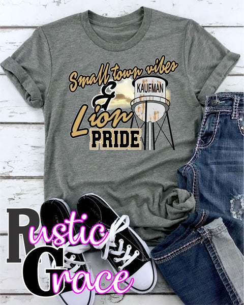 Rustic Grace Boutique Transfers Small Town Vibes & Kaufman Lion Pride Transfer heat transfers vinyl transfers iron on transfers screenprint transfer sublimation transfer dtf transfers digital laser transfers white toner transfers heat press transfers