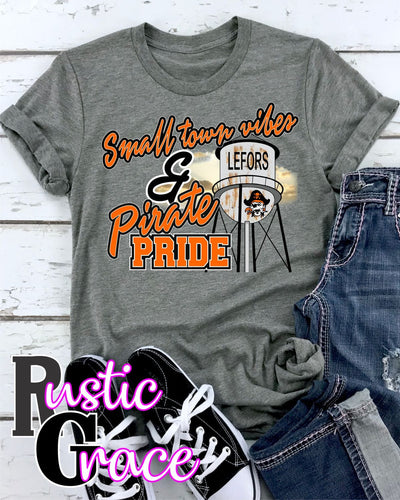 Rustic Grace Boutique Transfers Small Town Vibes & Lefors Pirate Pride Transfer heat transfers vinyl transfers iron on transfers screenprint transfer sublimation transfer dtf transfers digital laser transfers white toner transfers heat press transfers