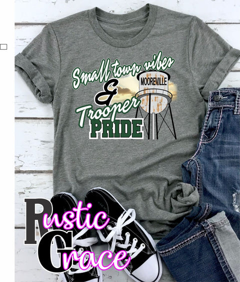 Rustic Grace Boutique Transfers Small Town Vibes & Mooreville Trooper Pride Transfer heat transfers vinyl transfers iron on transfers screenprint transfer sublimation transfer dtf transfers digital laser transfers white toner transfers heat press transfers