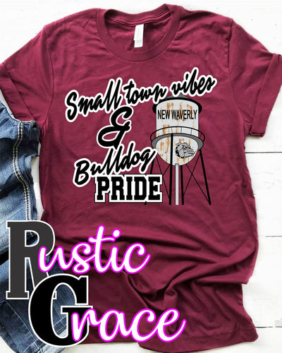 Rustic Grace Boutique Transfers Small Town Vibes & New Waverly Bulldog Pride Transfer heat transfers vinyl transfers iron on transfers screenprint transfer sublimation transfer dtf transfers digital laser transfers white toner transfers heat press transfers