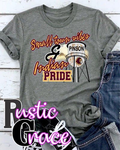 Rustic Grace Boutique Transfers Small Town Vibes & Pinson Indian Pride Transfer heat transfers vinyl transfers iron on transfers screenprint transfer sublimation transfer dtf transfers digital laser transfers white toner transfers heat press transfers