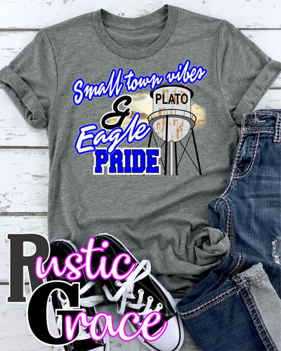 Rustic Grace Boutique Transfers Small Town Vibes & Plato Eagle Pride Transfer heat transfers vinyl transfers iron on transfers screenprint transfer sublimation transfer dtf transfers digital laser transfers white toner transfers heat press transfers