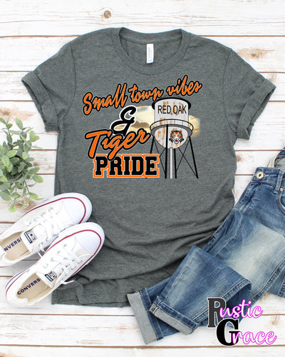 Rustic Grace Boutique Transfers Small Town Vibes & Red Oak Tiger Pride Transfer heat transfers vinyl transfers iron on transfers screenprint transfer sublimation transfer dtf transfers digital laser transfers white toner transfers heat press transfers