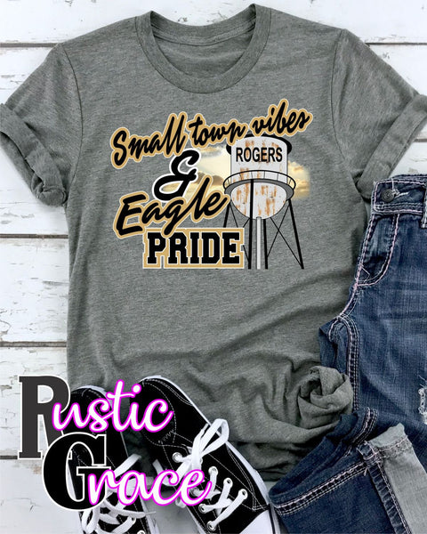 Rustic Grace Boutique Transfers Small Town Vibes & Rogers Eagle Pride Transfer heat transfers vinyl transfers iron on transfers screenprint transfer sublimation transfer dtf transfers digital laser transfers white toner transfers heat press transfers