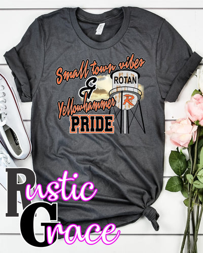 Rustic Grace Boutique Transfers Small Town Vibes & Rotan Yellowhammer Pride Transfer heat transfers vinyl transfers iron on transfers screenprint transfer sublimation transfer dtf transfers digital laser transfers white toner transfers heat press transfers