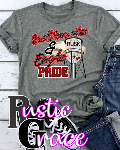 Rustic Grace Boutique Transfers Small Town Vibes & Rusk Eagle Pride Transfer heat transfers vinyl transfers iron on transfers screenprint transfer sublimation transfer dtf transfers digital laser transfers white toner transfers heat press transfers