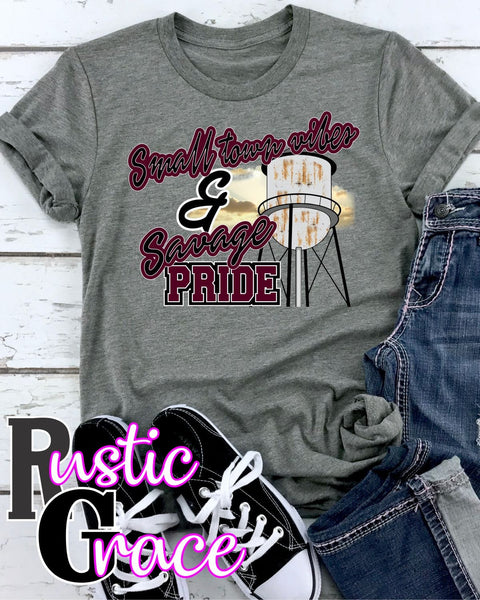Rustic Grace Boutique Transfers Small Town Vibes & Savage Pride Transfer heat transfers vinyl transfers iron on transfers screenprint transfer sublimation transfer dtf transfers digital laser transfers white toner transfers heat press transfers