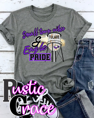 Rustic Grace Boutique Transfers Small Town Vibes & Tulare Eagle Pride Transfer heat transfers vinyl transfers iron on transfers screenprint transfer sublimation transfer dtf transfers digital laser transfers white toner transfers heat press transfers
