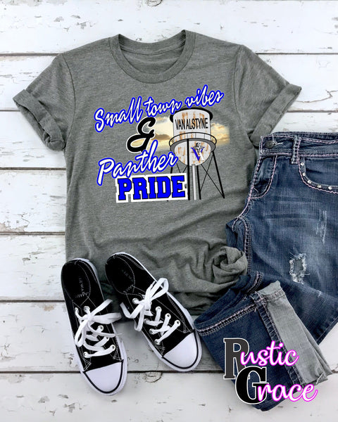 Rustic Grace Boutique Transfers Small Town Vibes & Van Alstyne Panther Pride Transfer heat transfers vinyl transfers iron on transfers screenprint transfer sublimation transfer dtf transfers digital laser transfers white toner transfers heat press transfers