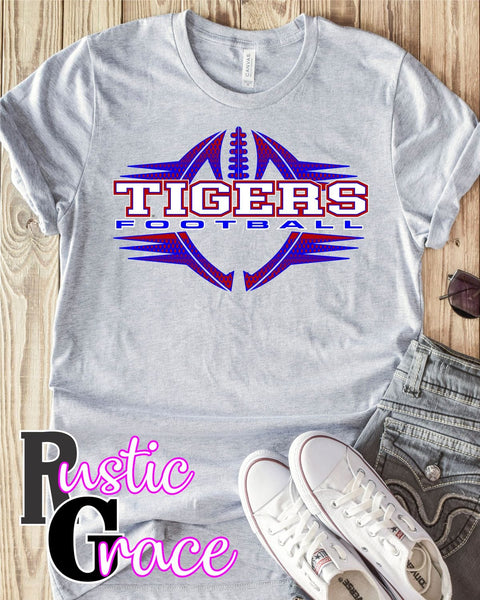 Rustic Grace Boutique Transfers Tigers Football Two Tone Outline Transfer heat transfers vinyl transfers iron on transfers screenprint transfer sublimation transfer dtf transfers digital laser transfers white toner transfers heat press transfers