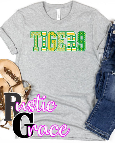 Rustic Grace Boutique Transfers Tigers Mascot Word Transfer heat transfers vinyl transfers iron on transfers screenprint transfer sublimation transfer dtf transfers digital laser transfers white toner transfers heat press transfers