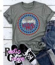 Rustic Grace Boutique Transfers Warriors Dale County Spirit Circle Transfer heat transfers vinyl transfers iron on transfers screenprint transfer sublimation transfer dtf transfers digital laser transfers white toner transfers heat press transfers