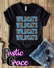 Rustic Grace Boutique Transfers Wildcats Repeating Split Lettering Transfer heat transfers vinyl transfers iron on transfers screenprint transfer sublimation transfer dtf transfers digital laser transfers white toner transfers heat press transfers