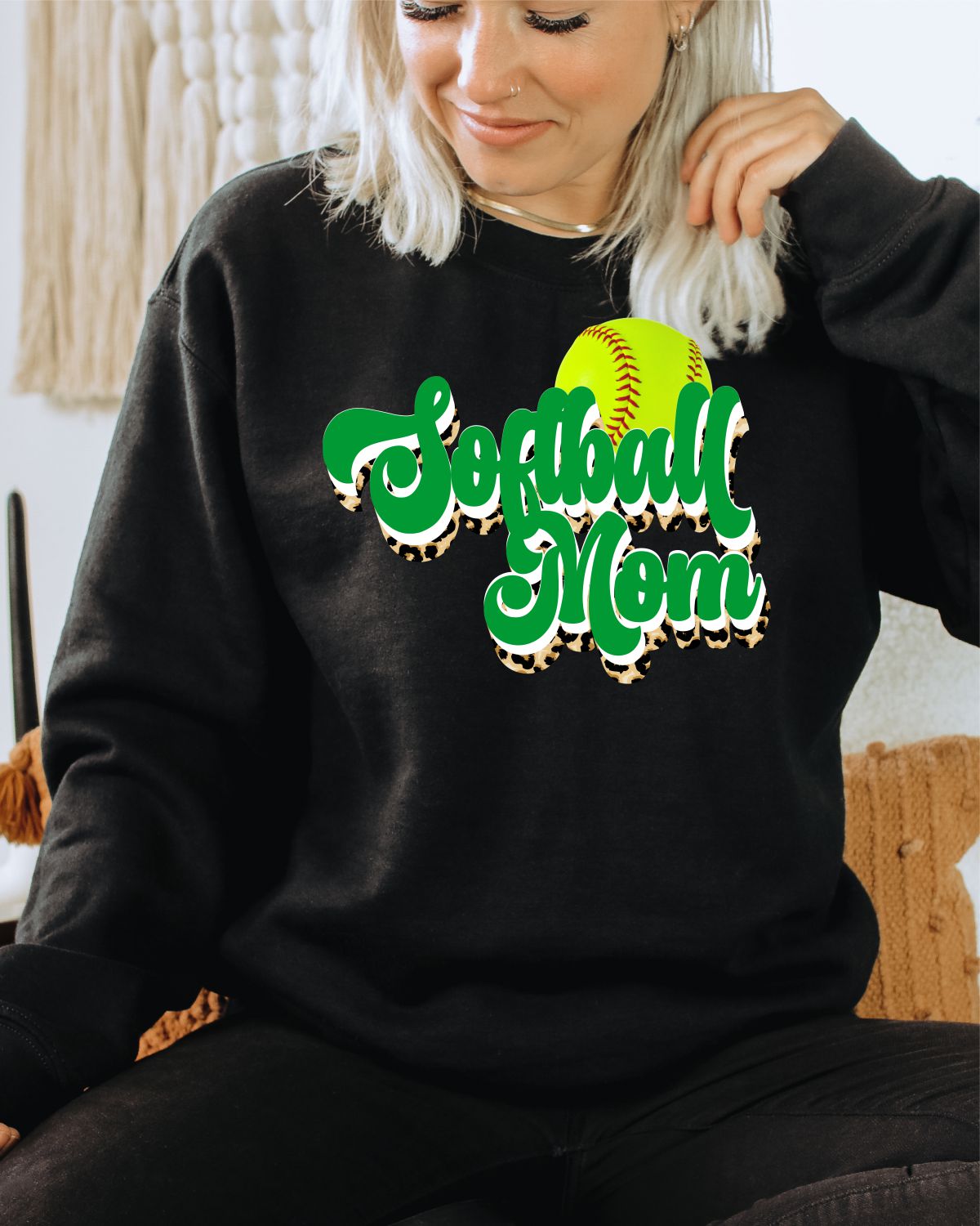 Softball Mom Retro Word DTF Transfer