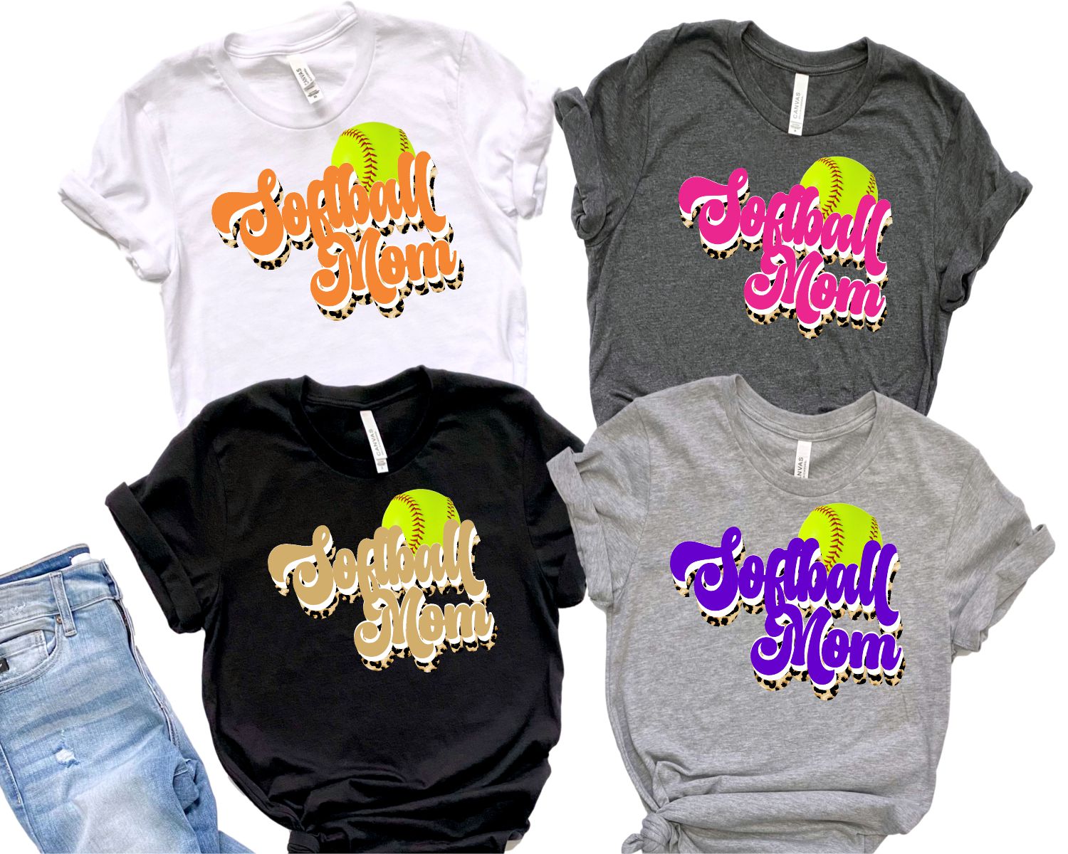 Softball Mom Retro Word DTF Transfer