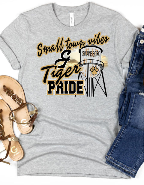 Small Town Vibes & Swainsboro Tiger Pride DTF Transfer