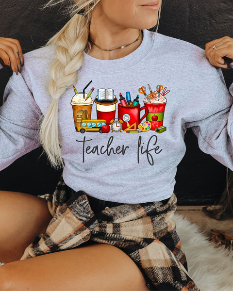 Teacher Life Coffee Drinks DTF Transfer