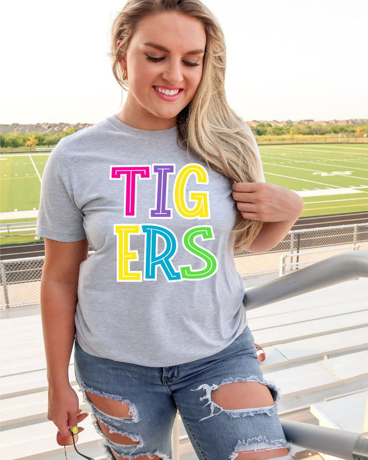 Tigers Bright Letters DTF Transfer