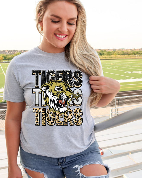 Tigers Repeating Mascot Logo DTF Transfer