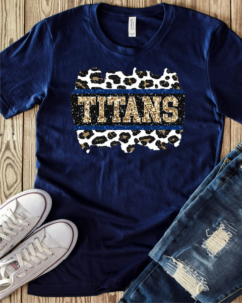 Titans Leopard Glitter Swash DTF Transfer