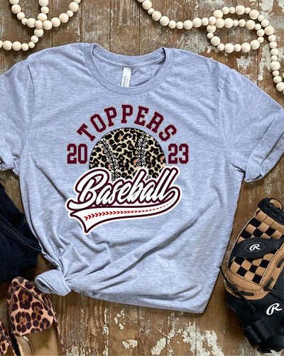 Toppers Leopard Baseball with Year Transfer